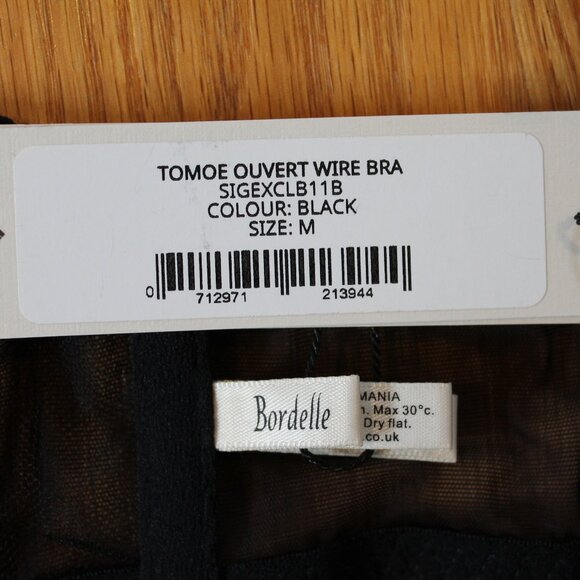 SOLD Bordelle Tomoe Ouvert Wire Bra Black strappy mesh 24k M Medium SIGEXCLB11B - Picture 8 of 9